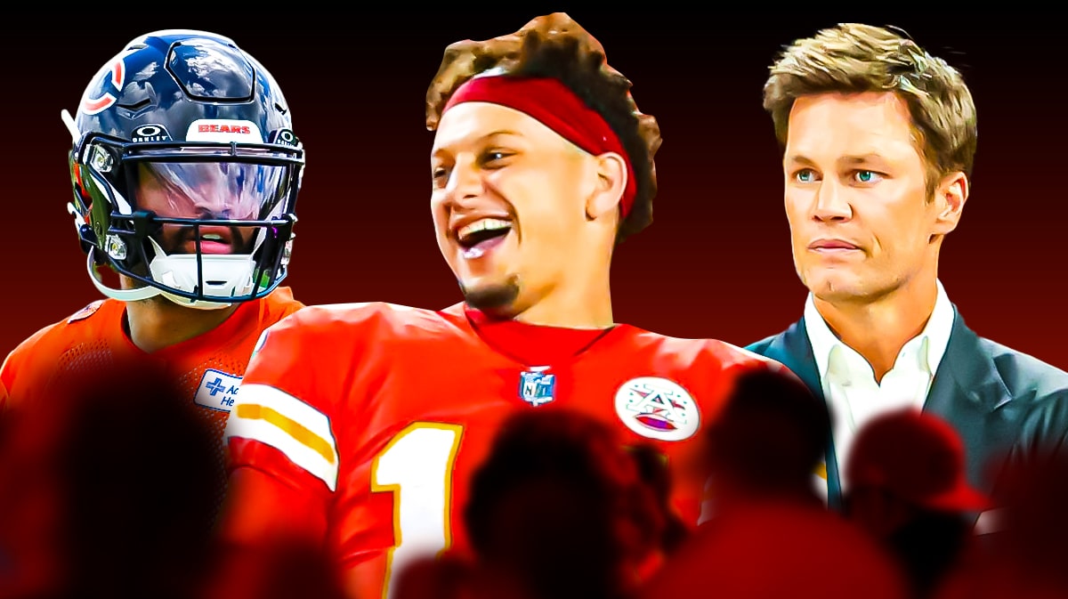 Bears Caleb Williams Super Bowl goal with Tom Brady and Patrick Mahomes