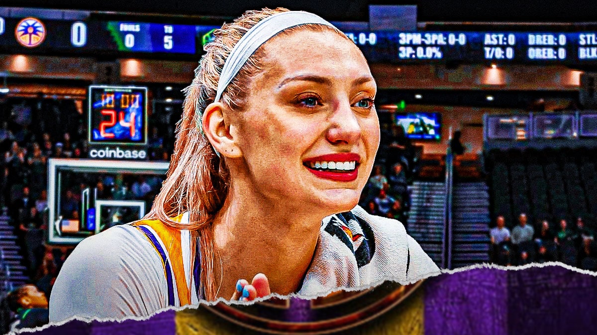 Sparks player Cameron Brink grimacing