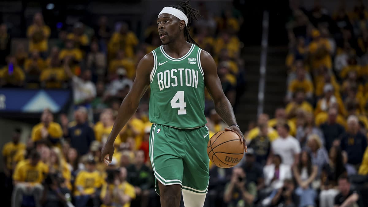 Boston Celtics guard Jrue Holiday (4) during the fourth quarter during game four of the eastern conference finals for the 2024 NBA playoffs at Gainbridge Fieldhouse