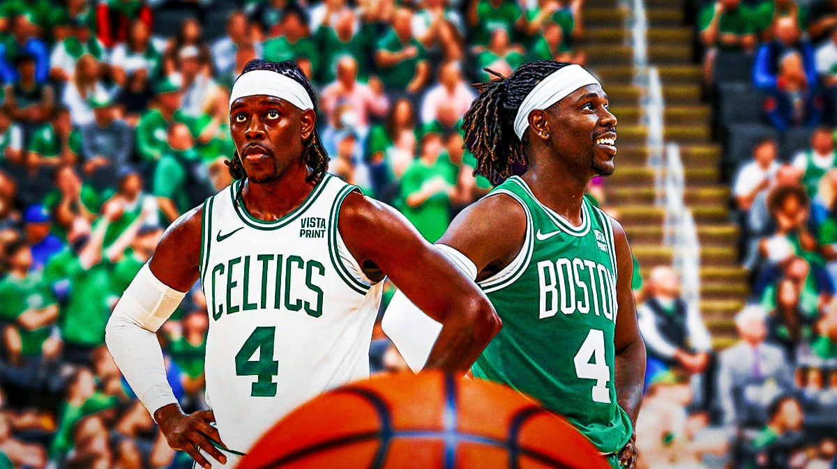Jrue Holiday in front of Celtics fans