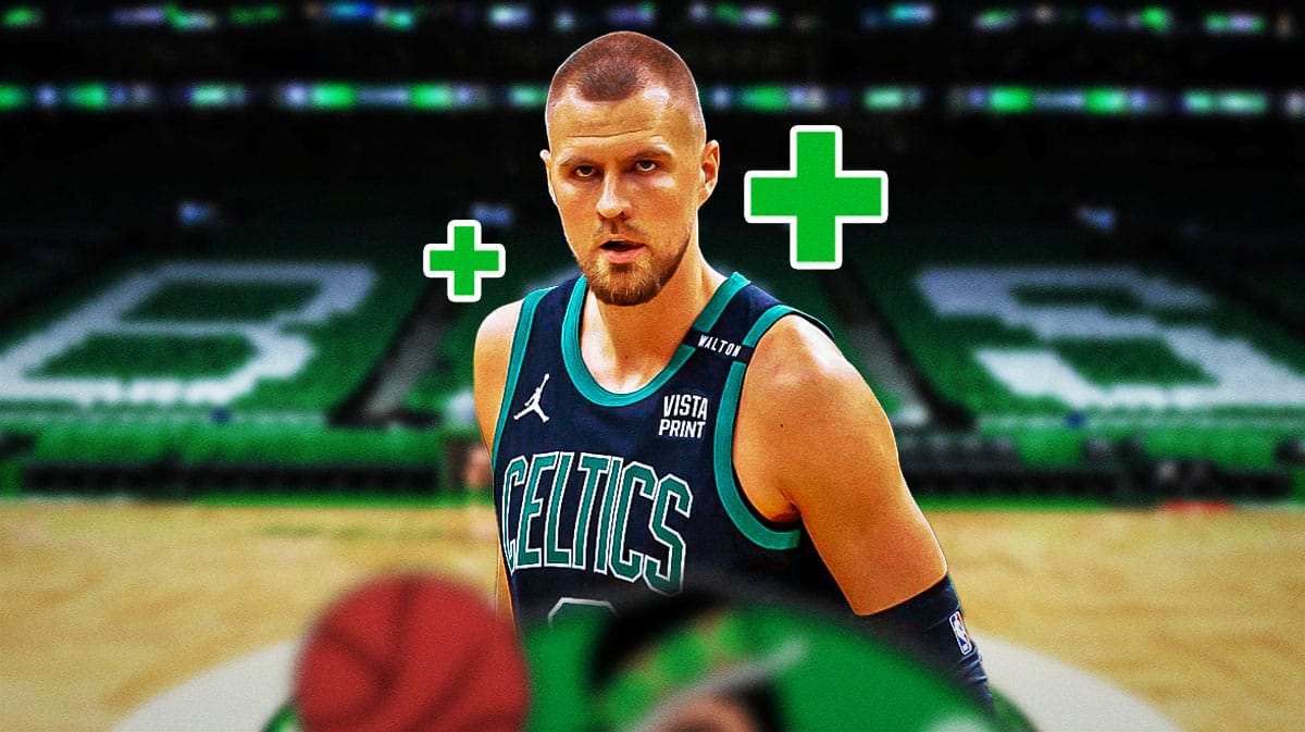 Kristaps Porzingis with green injury symbol