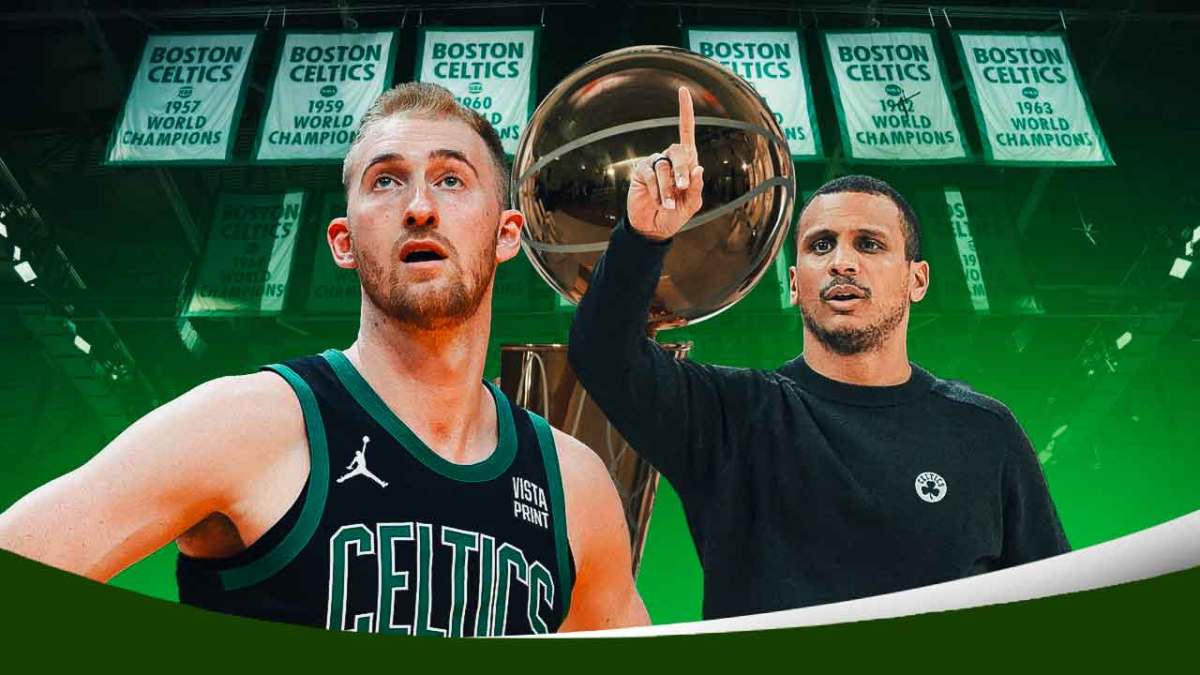 Celtics Sam Hauser and Joe Mazzulla amid NBA Finals with Mavericks