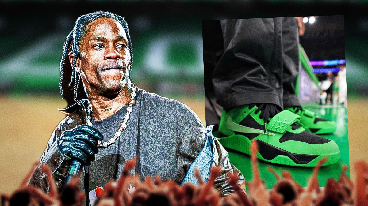 Travis Scott wears new ‘Celtics’ Jordan Jumpman Jack at NBA Finals