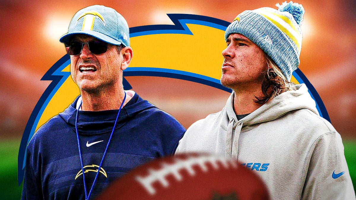 Chargers' Jim Harbaugh and Justin Herbert