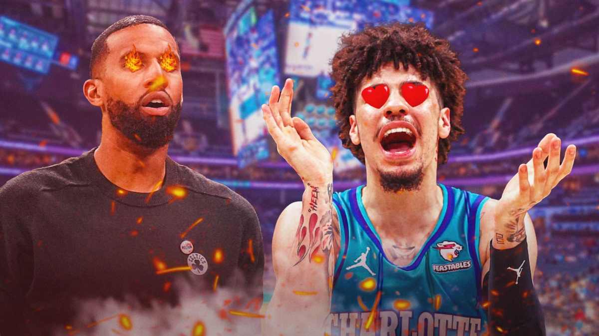 Charles Lee with fire in his eyes. LaMelo Ball with heart eyes