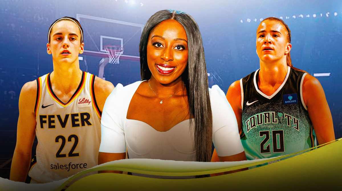 Chiney Ogwumike with Caitlin Clark and Sabrina Ionescu from Cathy Engelbert WNBA