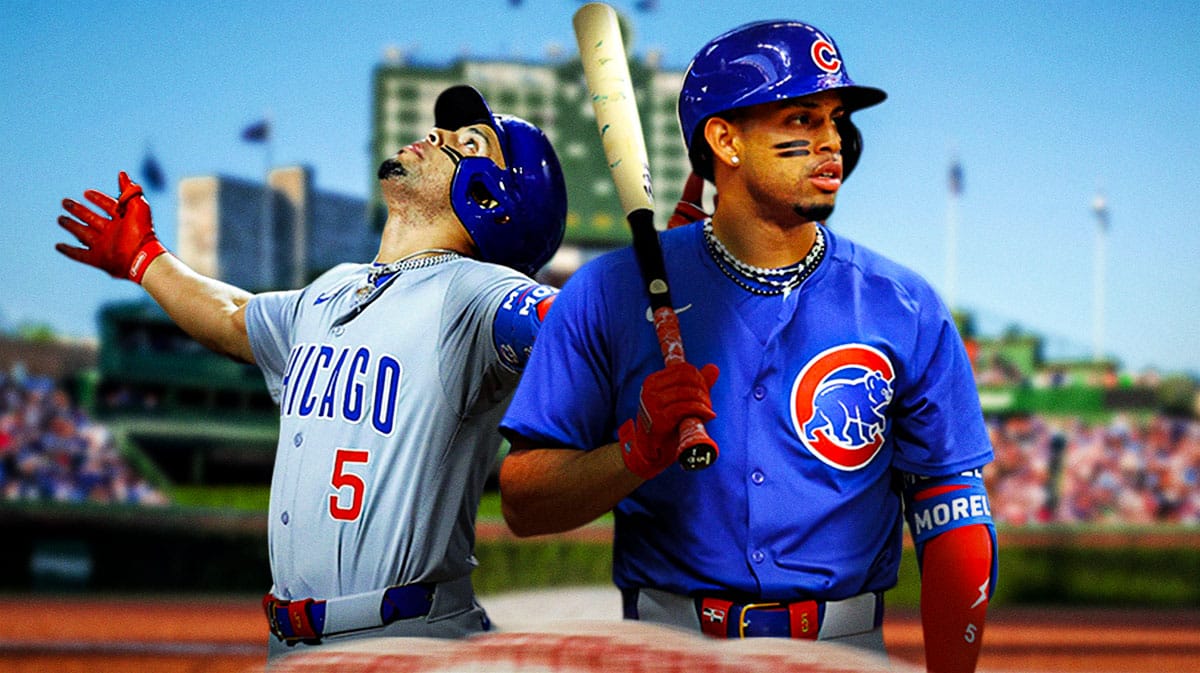 Cubs, Christopher Morel, Christopher Morel Cubs, White Sox, Cubs White Sox, Christopher Morel with Wrigley Field in the background
