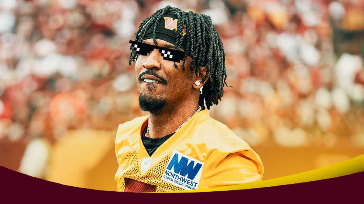 Jayden Daniels (Commanders QB) with deal with it shades