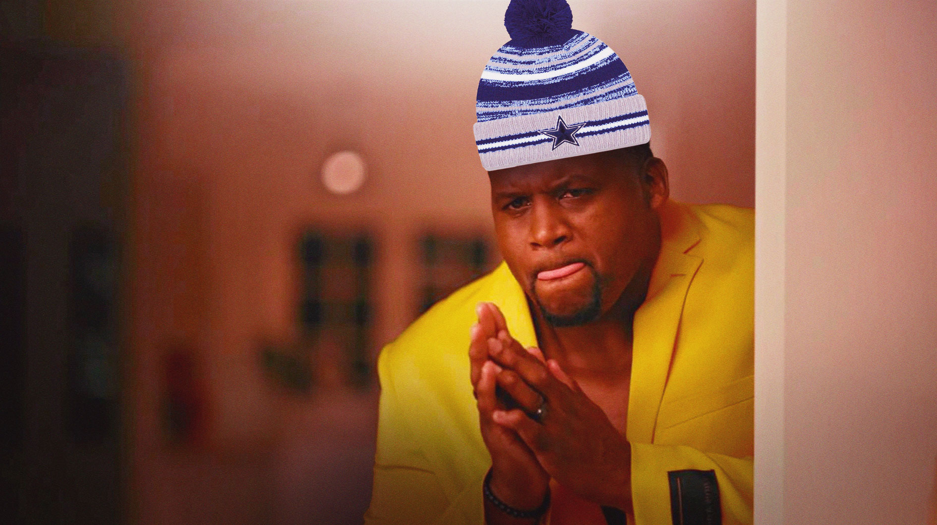 Spice Adams meme with Dallas Cowboys beanie