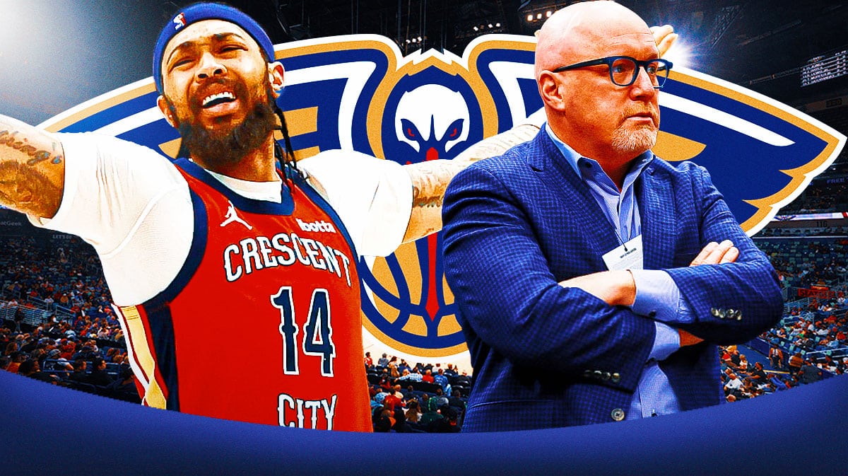 New Orleans Pelicans forward Brandon Ingram and David Griffin