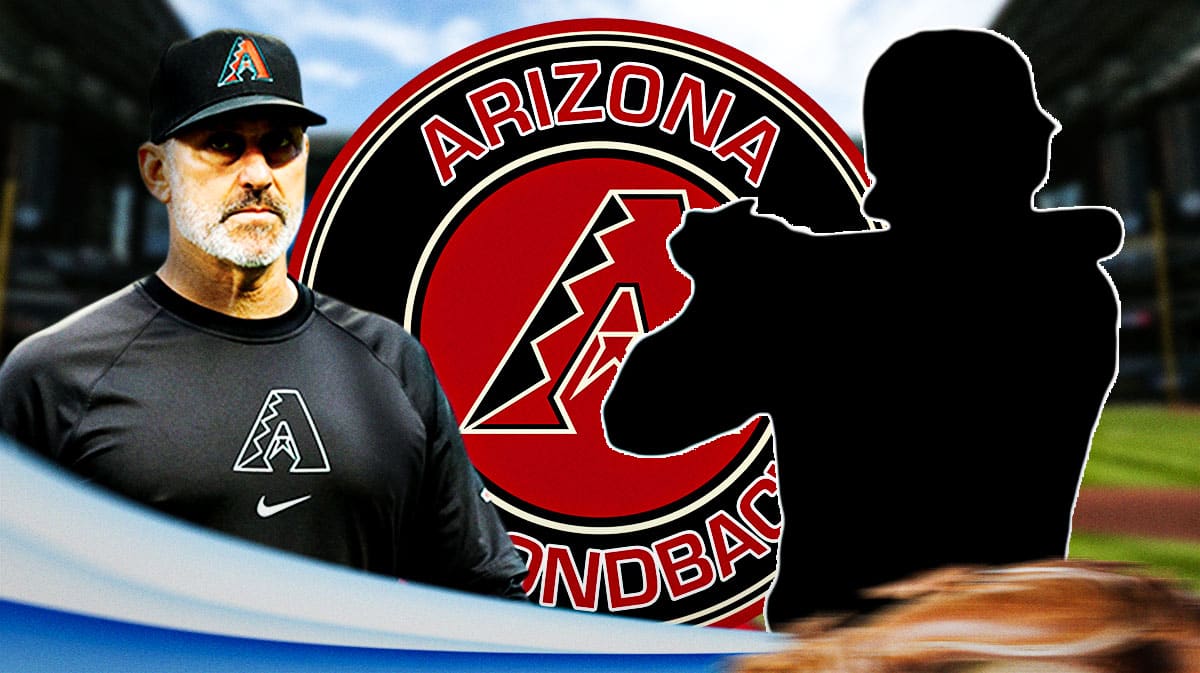 Diamondbacks manager Toney Lovullo next to a silhouette.