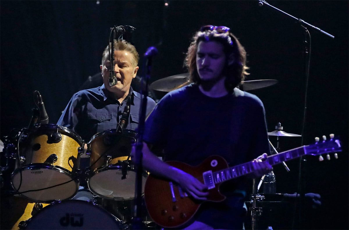 Don Henley, Deacon Frey, and the Eagles performing in 2018 at the Fiserv Forum.