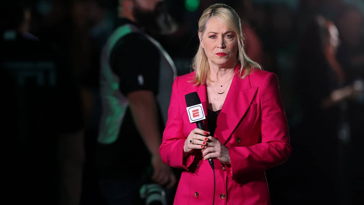  ESPN commentator Doris Burke looks on before game two of the 2024 NBA Finals between the Boston Celtics and the Dallas Mavericks at TD Garden. 