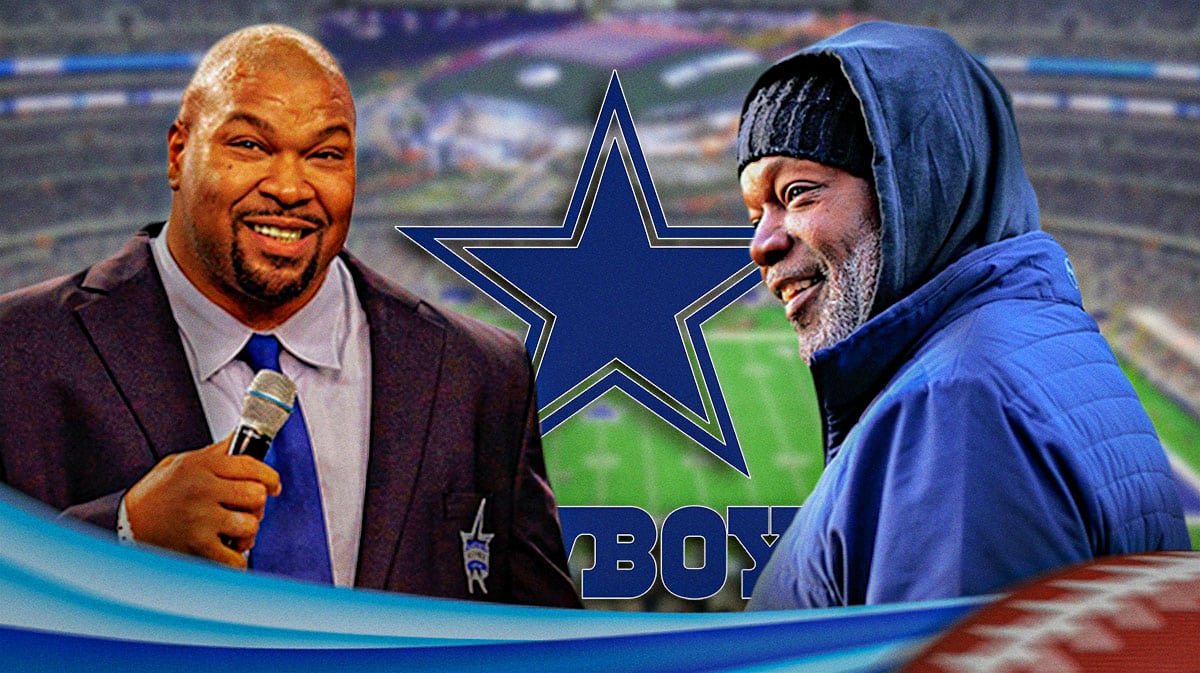 Cowboys legend Emmitt Smith stands next to Larry Brown after tragic death