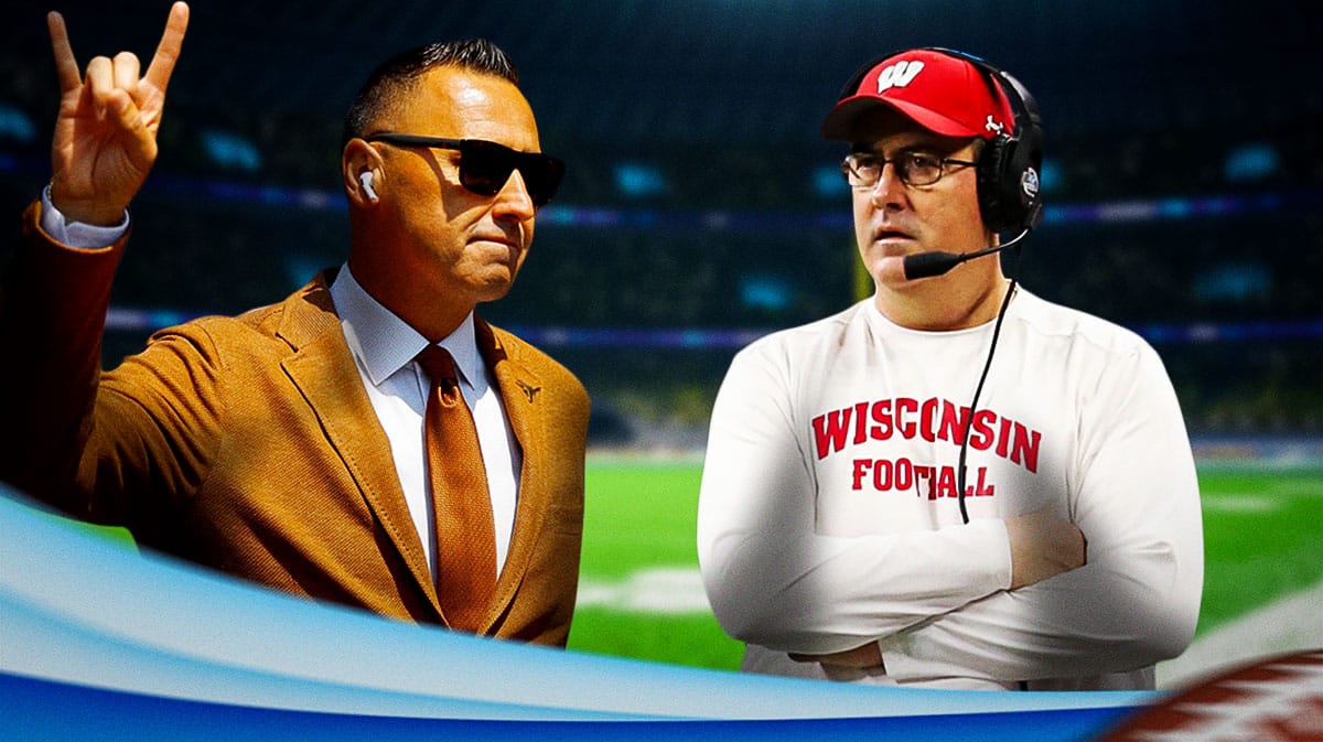 Paul Chryst looking at Texas football coach Paul Chryst.