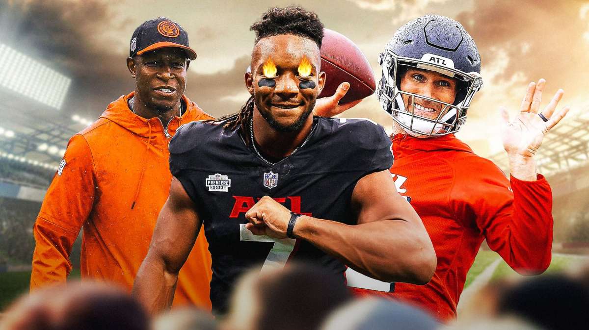 Kirk Cousins and Raheem Morris Falcons teammate Bijan Robinson amid NFL OTAs