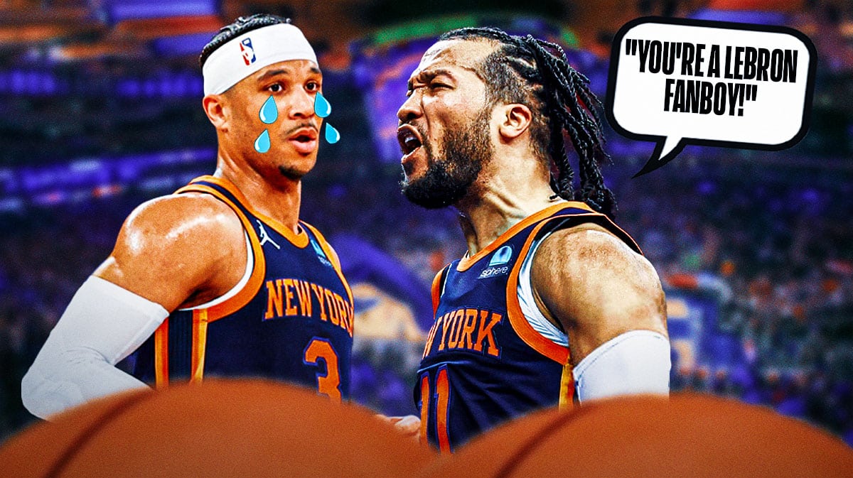 Josh Hart cries as Jalen Brunson says "you're a LeBron fanboy!"