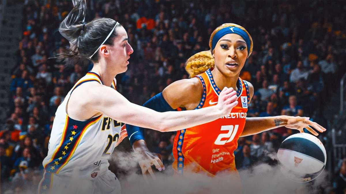 Fever Caitlin Clark and Sun Dijonai Carrington amid WNBA clash