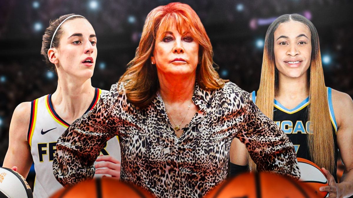 Indiana Fever player Caitlin Clark, Nancy Lieberman and Chicago Sky player Chennedy Carter