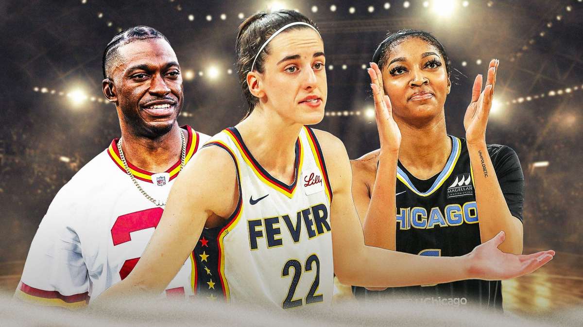 Fever Caitlin Clark and Sky Angel Reese with Robert Griffin III