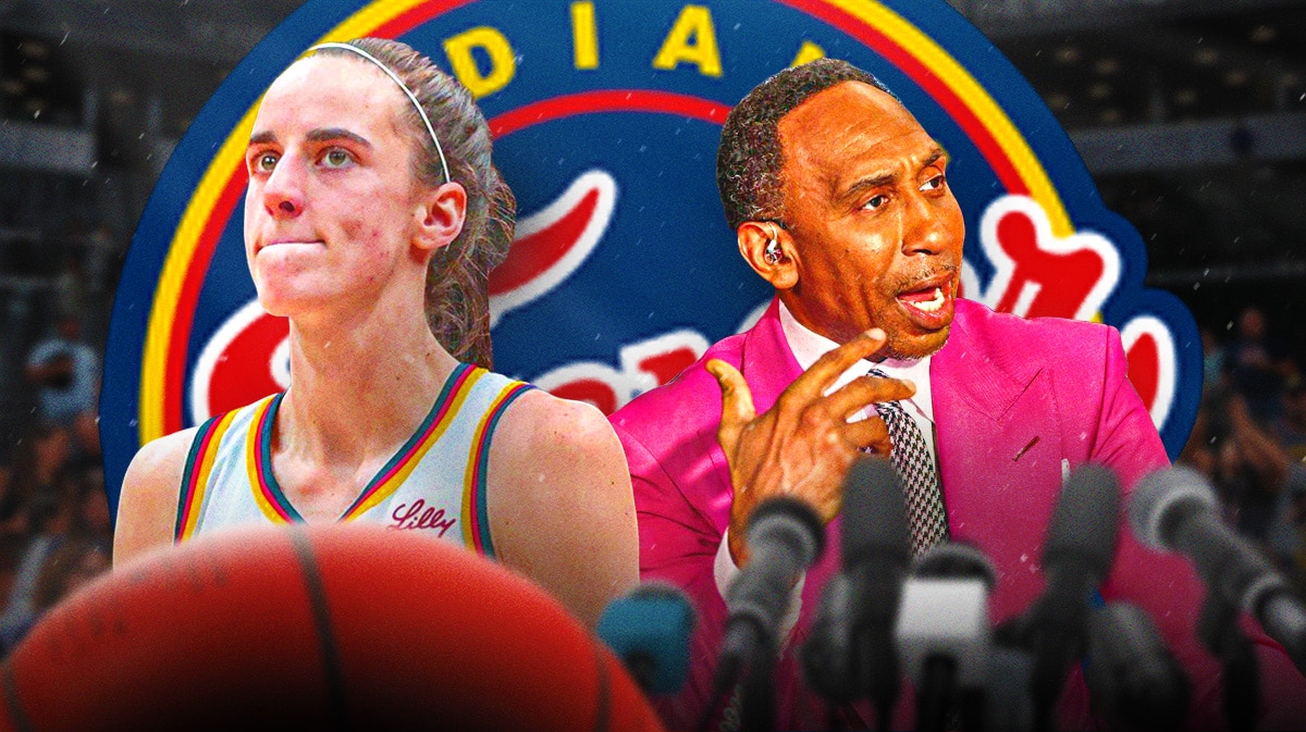 Indiana Fever player Caitlin Clark and Stephen A. Smith