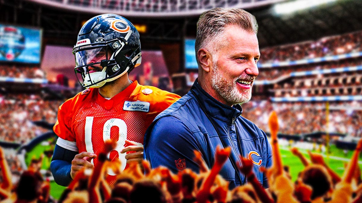 Bears head coach Matt Eberflus and rookie quarterback Caleb Williams