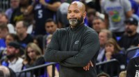 Cleveland Cavaliers head coach JB Bickerstaff looks on against the Orlando Magic during the second quarter of game six of the first round for the 2024 NBA playoffs at Kia Center.