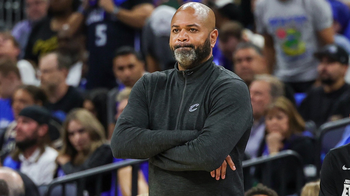 Cleveland Cavaliers head coach JB Bickerstaff looks on against the Orlando Magic during the second quarter of game six of the first round for the 2024 NBA playoffs at Kia Center