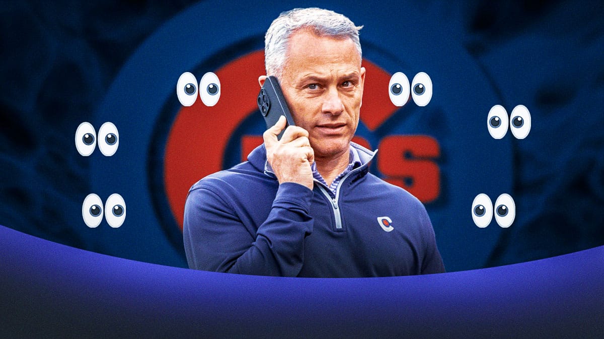 Jed Hoyer, Cubs logo. Eyeball emojis all over.