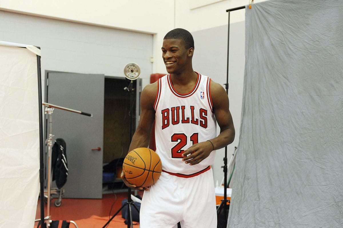 Jimmy Butler drafted to Bulls doing a rookie photoshoot