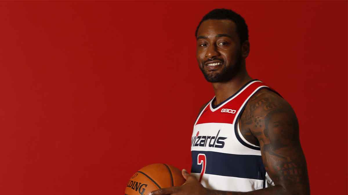 Washington Wizards guard John Wall (2) poses for a portrait during Washington Wizards media day at Medstar Wizards Performance Center