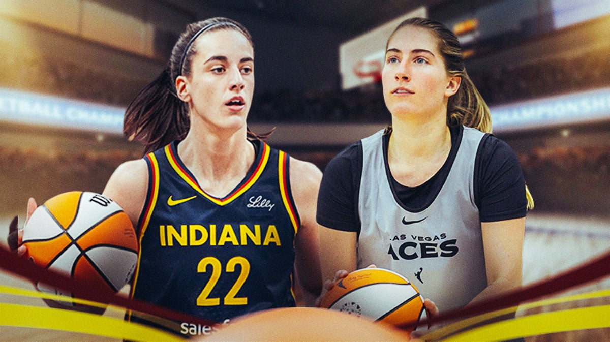 WNBA Indiana Fever player Caitlin Clark and WNBA Las Vegas Aces player Kate Martin