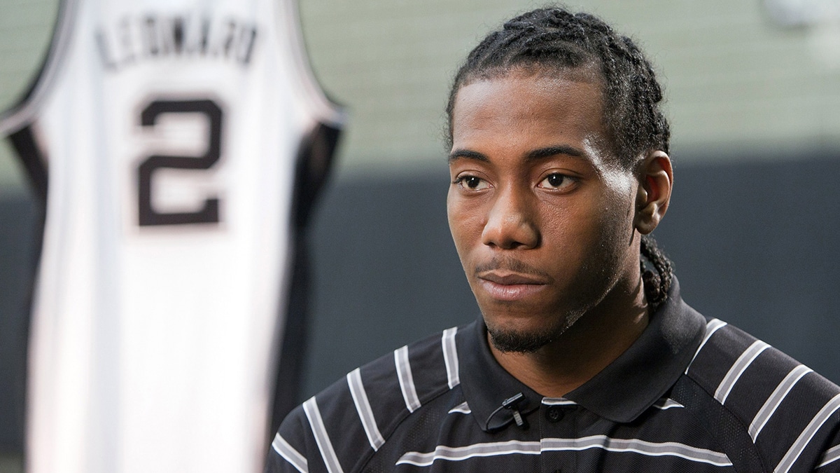 Kawhi Leonard after being drafted by the Spurs