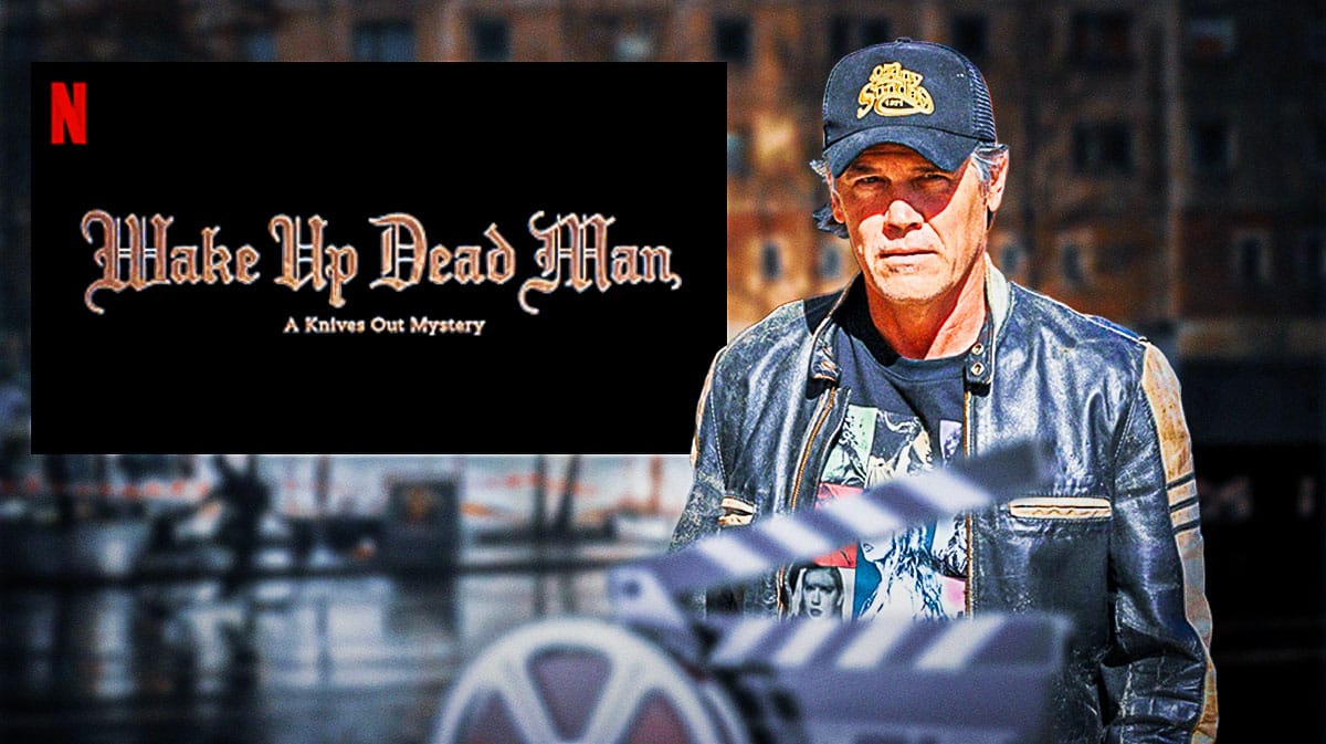 Knives Out 3 (Wake Up Dead Man) logo with MCU Thanos actor Josh Brolin.