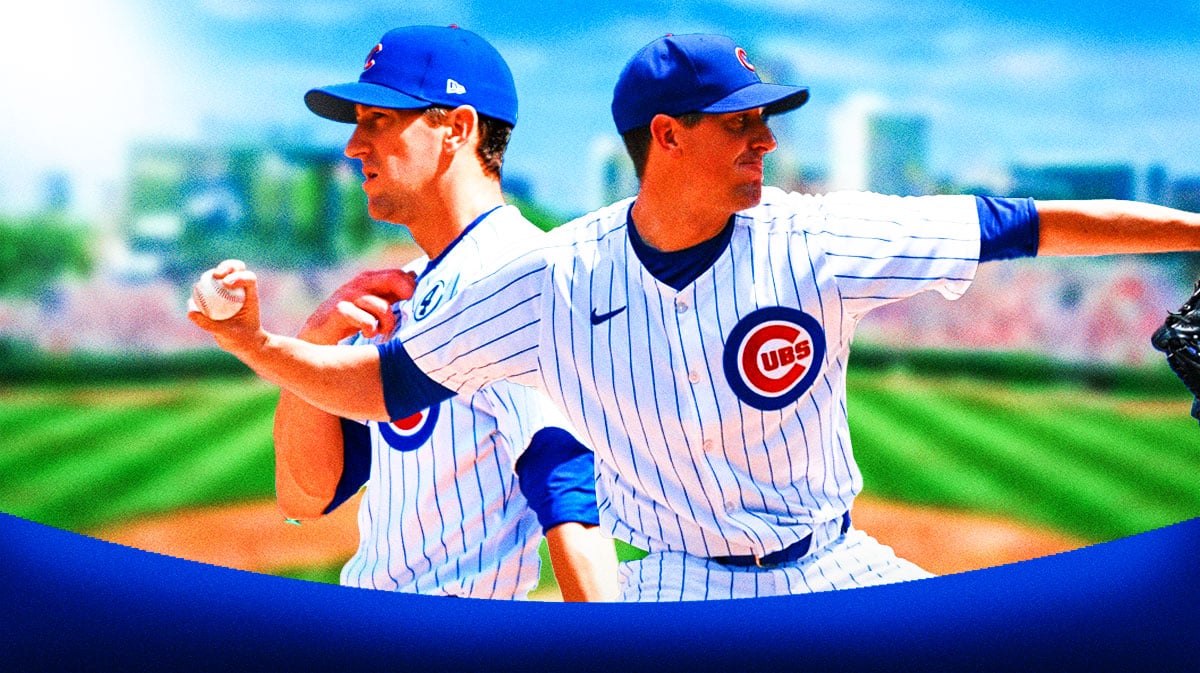 Chicago Cubs star Kyle Hendricks in front of Wrigley Field.