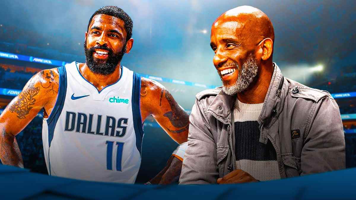 Mavericks' Kyrie Irving and his father Drederick Irving.