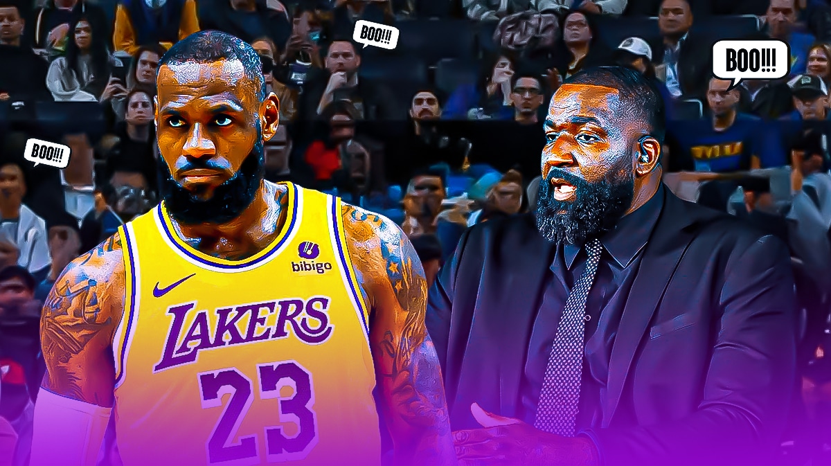 Kendrick Perkins getting boo'd, lebron james looking the other way mad