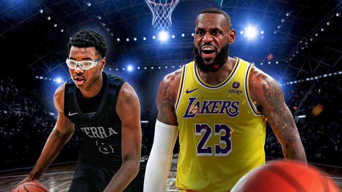 Lakers LeBron James Bryce James dunk Bronny James draft