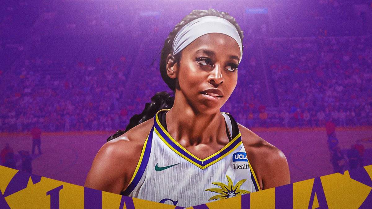 Lexie Brown with the Sparks logo in the background