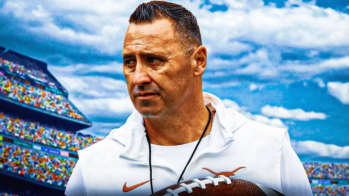 Texas football coach Steve Sarkisian, looking sad.