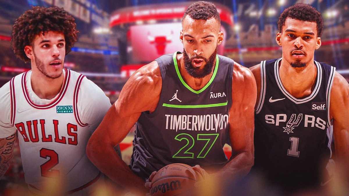 Lonzo Ball, Rudy Gobert and Victor Wembanyama