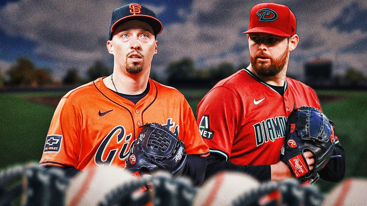 Blake Snell in a Giants uniform, Jordan Montgomery in a Diamondbacks uniform