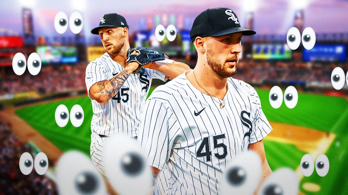 White Sox, Garrett Crochet with a bunch of the big eyes emojis in the background