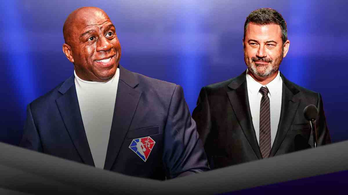 Magic Johnson and Jimmy Kimmel.