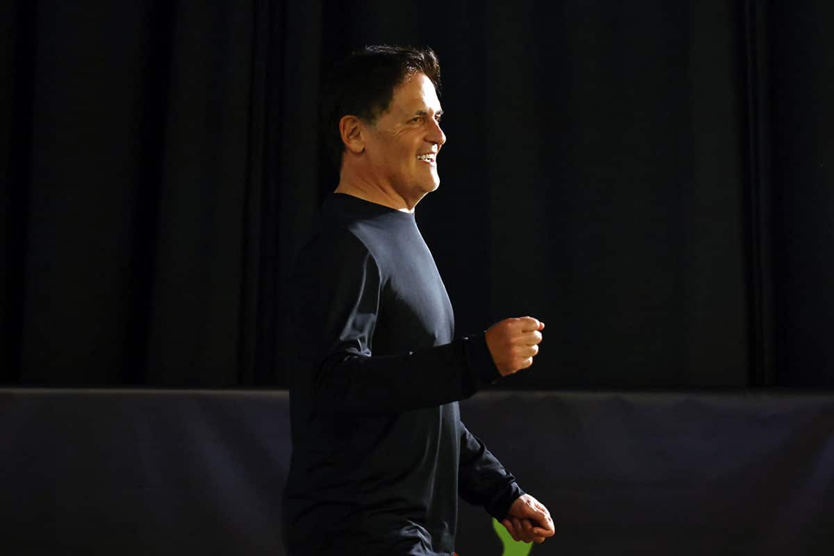 Dallas Mavericks minority owner Mark Cuban reacts after their win against the Boston Celtics in game four of the 2024 NBA Finals at American Airlines Center.