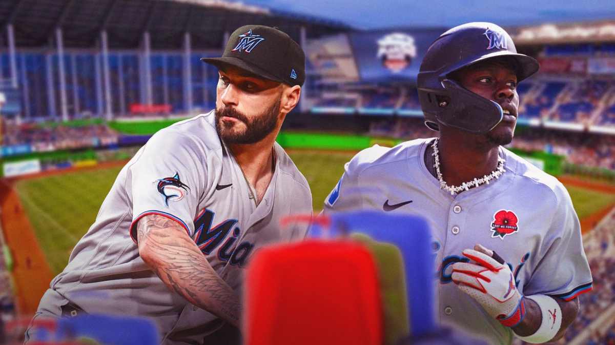 Marlins Tanner Scott and Jazz Chisholm Jr.