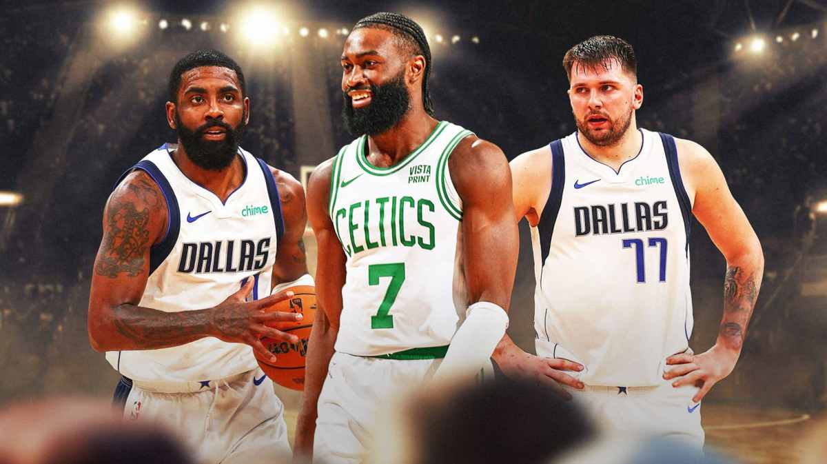 Mavericks Luka Doncic and Kyrie Irving amid NBA Finals vs Celtics