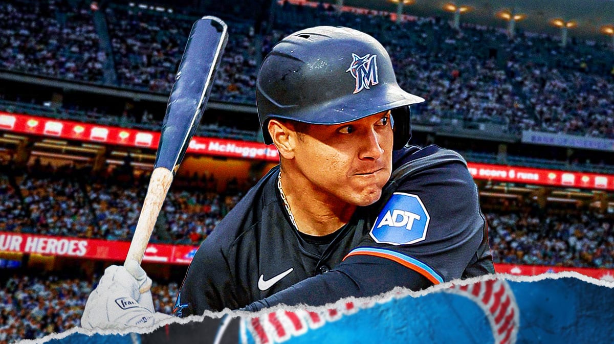 Avisail Garcia of the Marlins batting