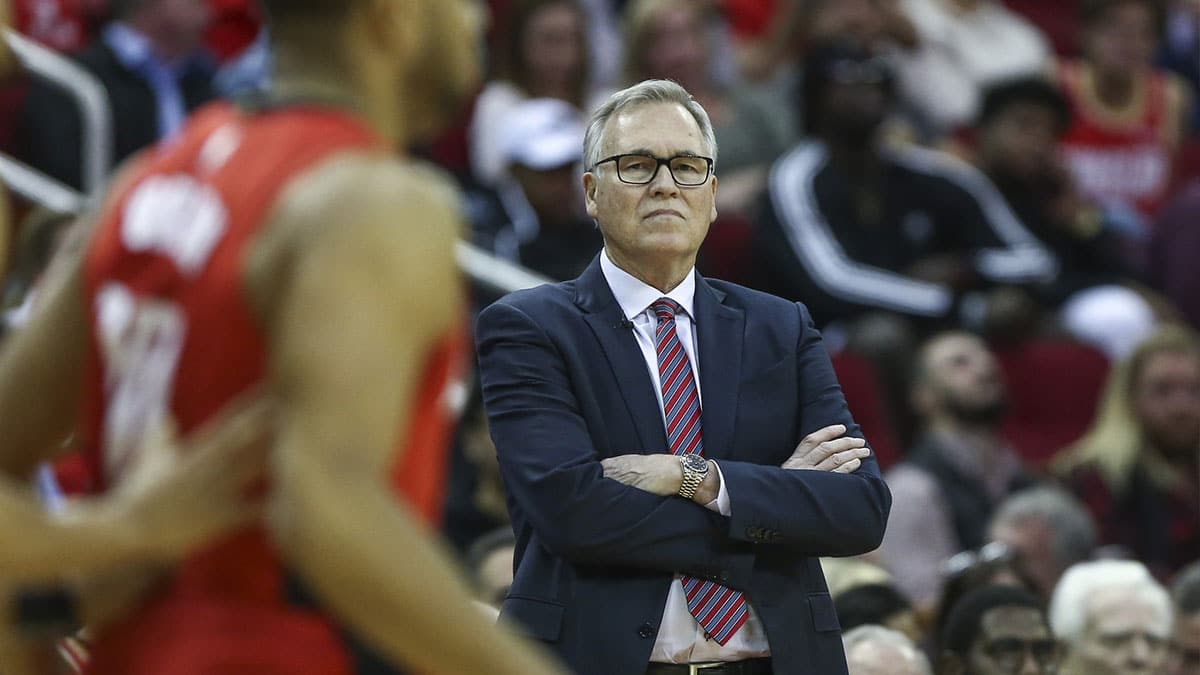 Houston Rockets head coach Mike D'Antoni looks on during the second quarter against the Los Angeles Clippers at Toyota Center. 