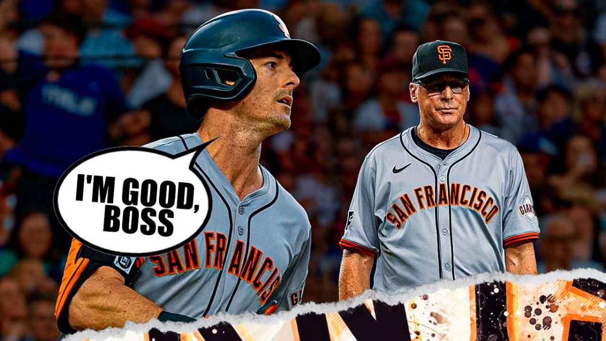 Mike Yastrzemski tells Bob Melvin "I'm good, boss"